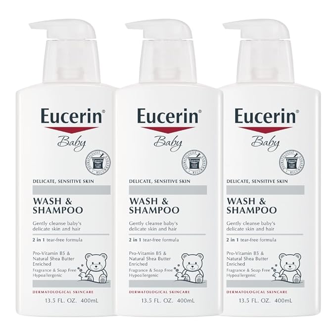 Eucerin Baby Unscented Baby Shampoo and Body Wash, Hypoallergenic, Tear Free by EucerinSkincare