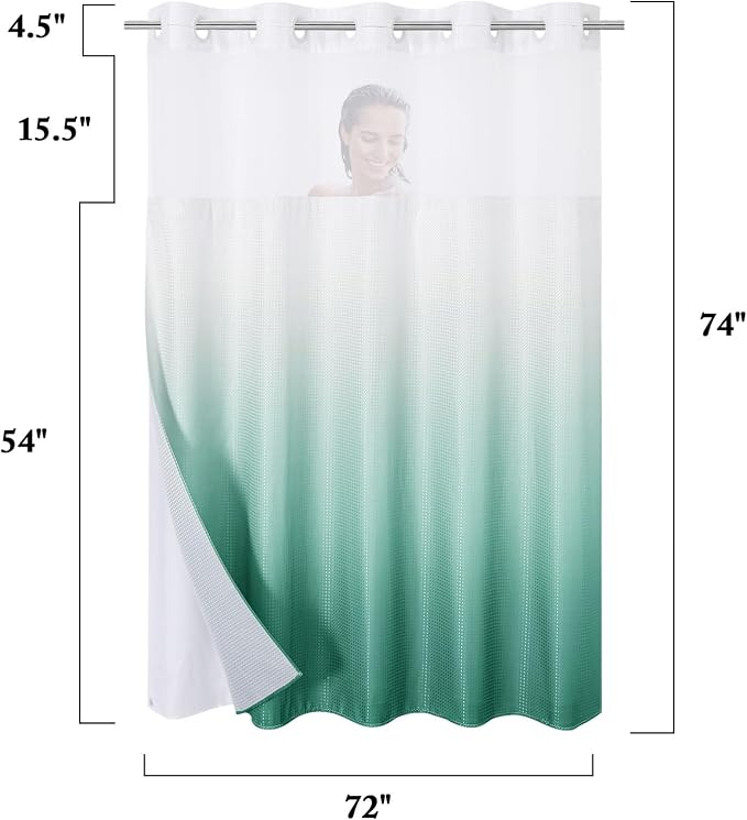 Gibelle No Hook Waffle Weave Shower Curtain - Image 7