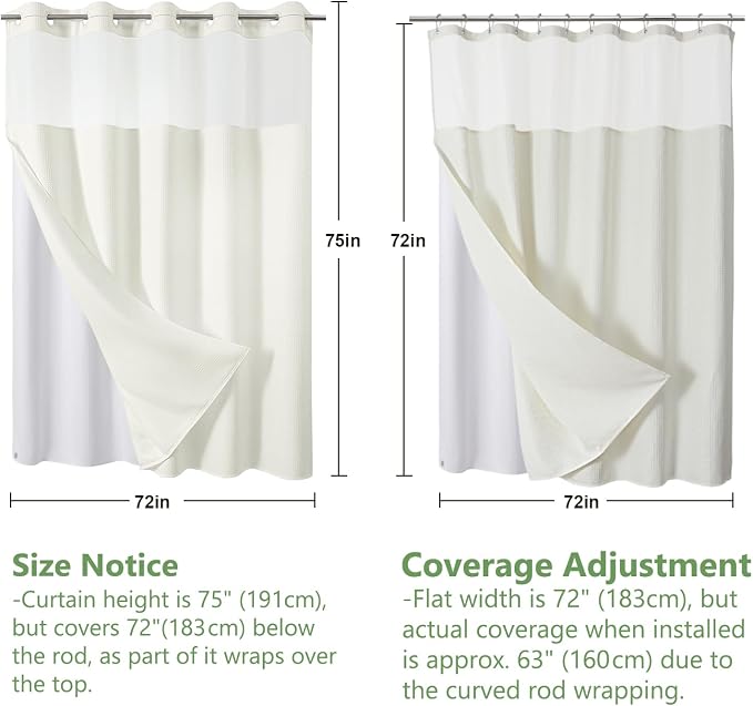 VANZAVANZU Hookless Shower Curtain - Image 6