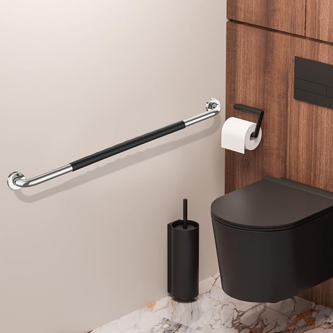 36 Inch Shower Grab Bar w/Anti Slip Rubber Grip, Munzong Stainless Steel - Image 4