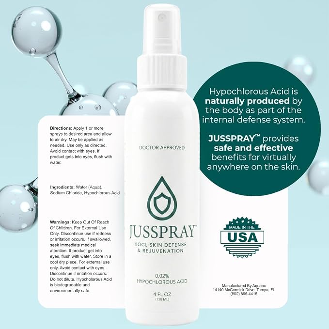 JusSpray™ Hypochlorous Acid Spray – Doctor Approved Skin Defense Mist 4 oz – - Image 6