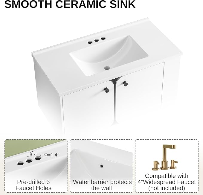 IRONCK 36 Inch Bathroom Vanity - Image 8