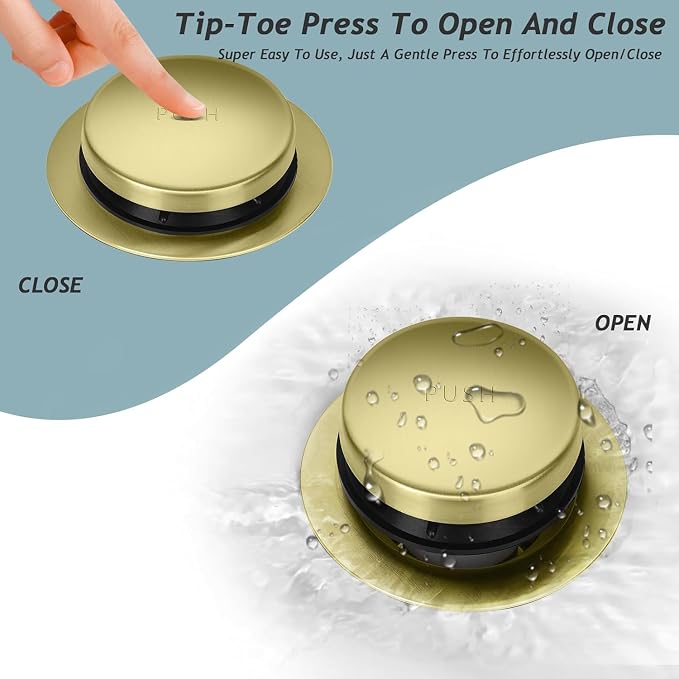 Tip-Toe Bathtub Drain Kit with Two-Hole Overflow Plate, Universal Fine/Coarse - Image 3