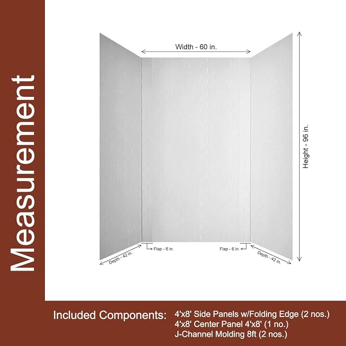 From Plain To Beautiful In Hours 133-WT-SUB-KIT Subway Tub and Shower Wall - Image 3