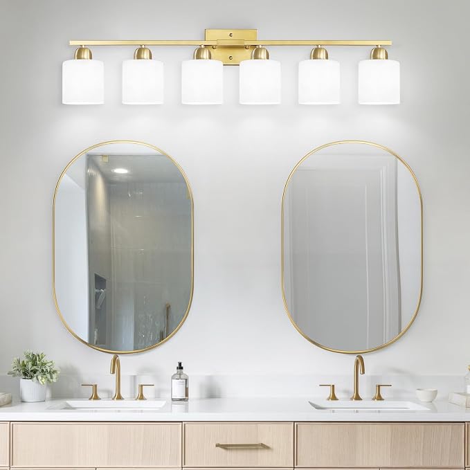 6 Light Gold Bathroom Vanity Light - Image 7