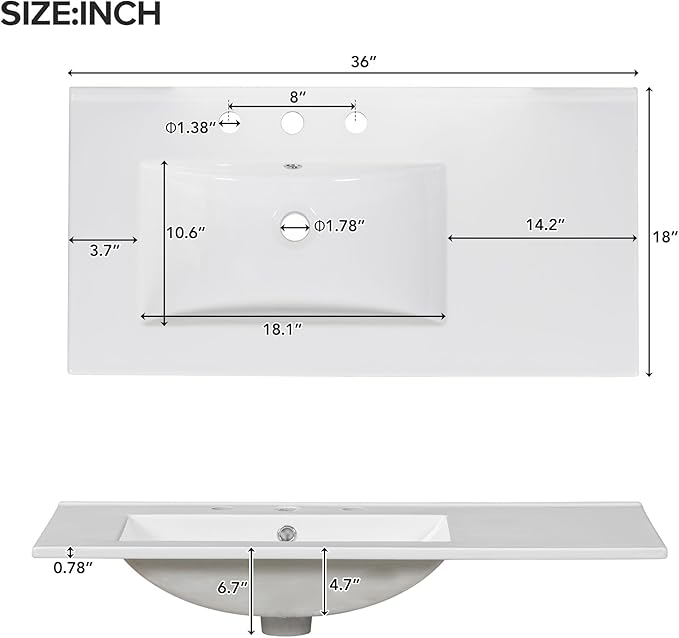 Harper & Bright Designs 36" Bathroom Vanity - Image 5