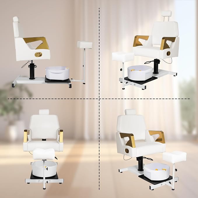 Pedicure Chair, Pedicure Station No Plumbing Adjustable Height Reclining - Image 3