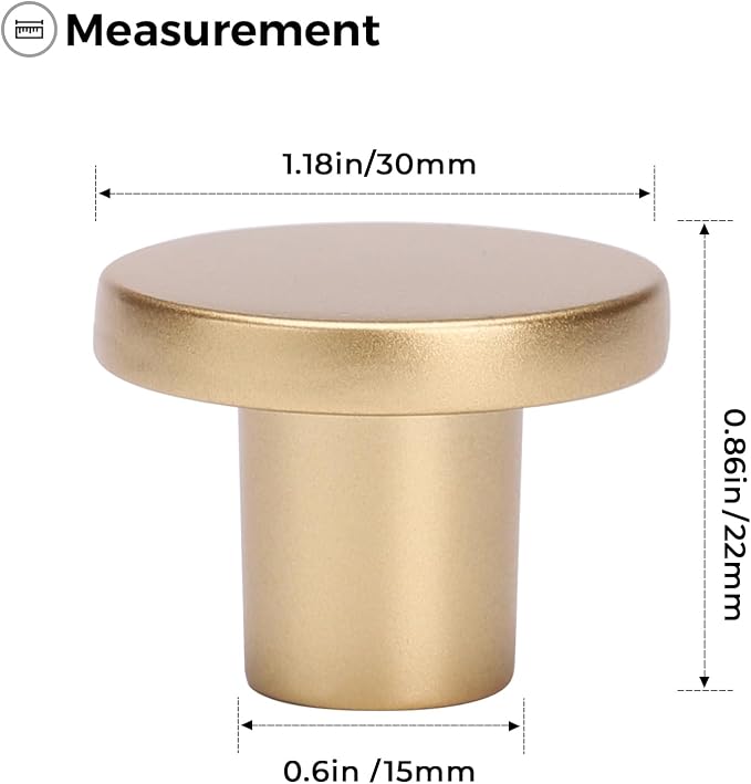 Ravinte 3 Pack Cabinet Knobs Sandy Gold Kitchen Cabinet Knobs Round Dresser - Image 3