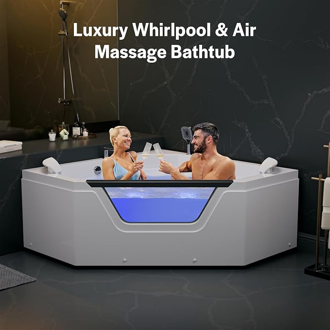 Empava PRO Series 59" Corner Whirlpool Tub - Image 2