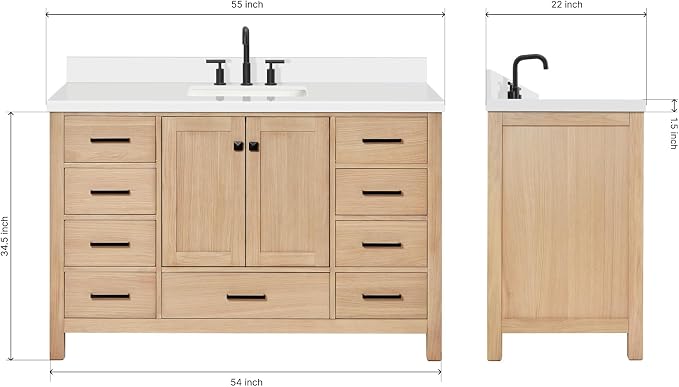 ARIEL 55'' Bathroom Vanity - Image 2