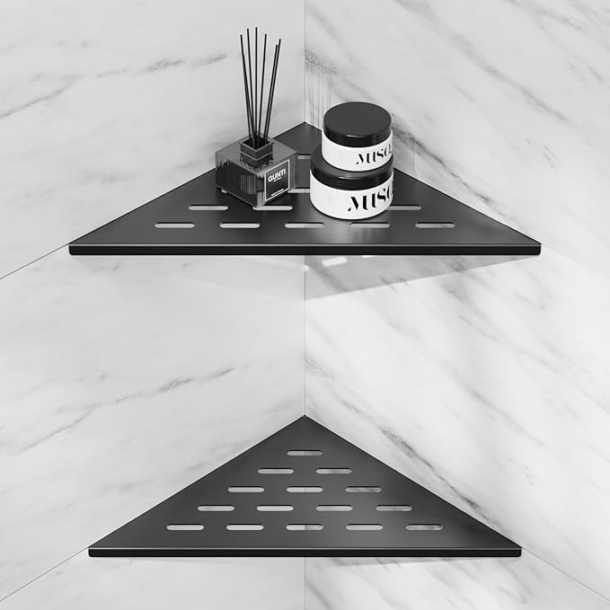 lives Corner Shower Shelves 2 Pack, 304 Stainless Steel Grout in Bathroom by Lives