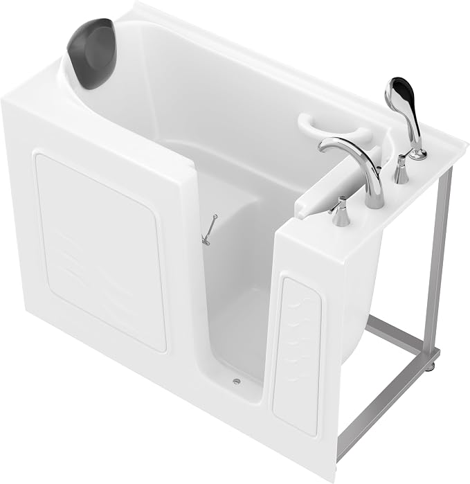 ANZZI Walk In Tub 53'' x 26'' in White, Easy Access, Quick Fill Faucet - Image 6