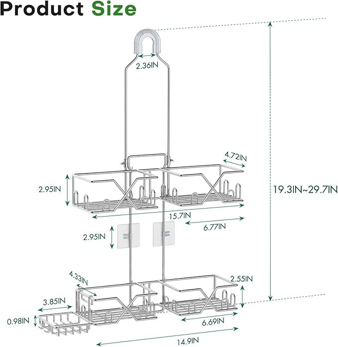 Stainless Steel Shower Caddy Hanging - Image 6