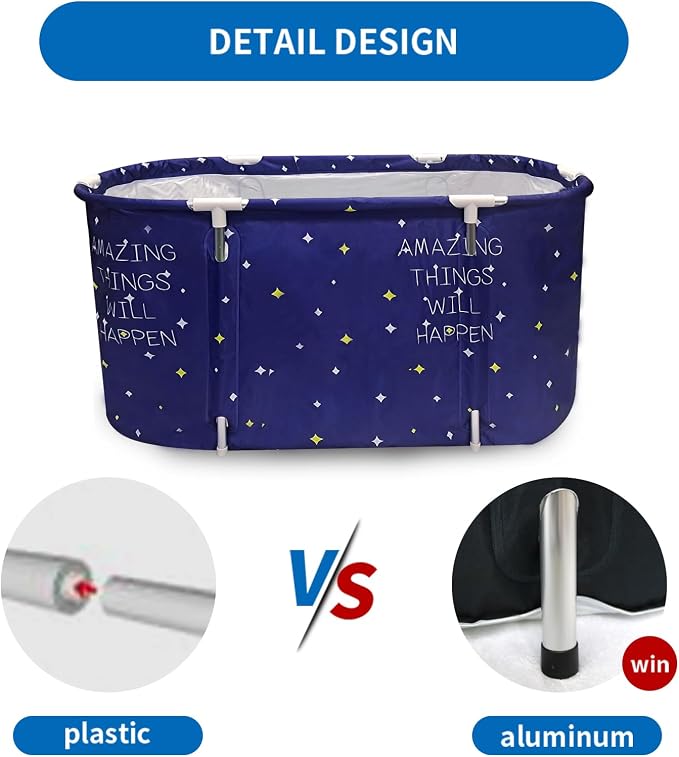ptlsy Ice Bath Tub for Adults, Large Portable Bathtub for Adult, Folding - Image 3