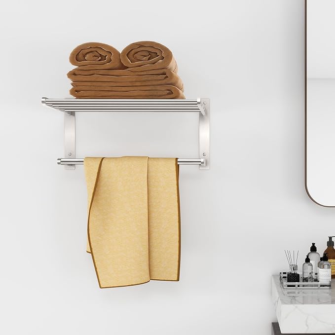 Towel Rack with Shelf 16", Metal Towel Racks - Image 6