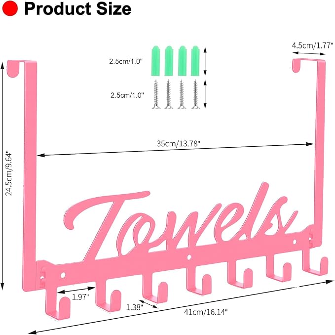 Over The Door Hooks, Towel Rack - Image 2