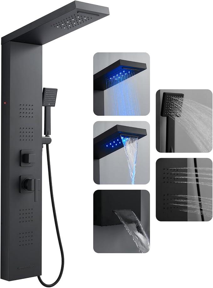 ROVOGO 46.5"H x 7.8"W Shower Panel Tower System by ROVOGO