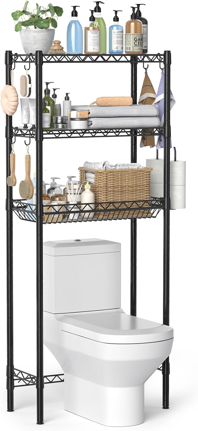 Over The Toilet Storage Shelf, Adjustable Bathroom Organizer by Hodonas
