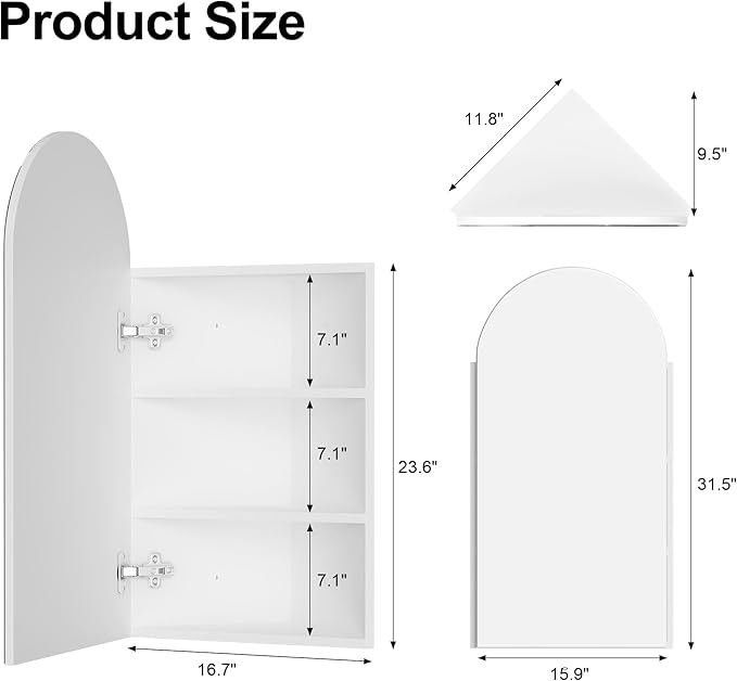 White Corner Medicine Cabinet - Image 2