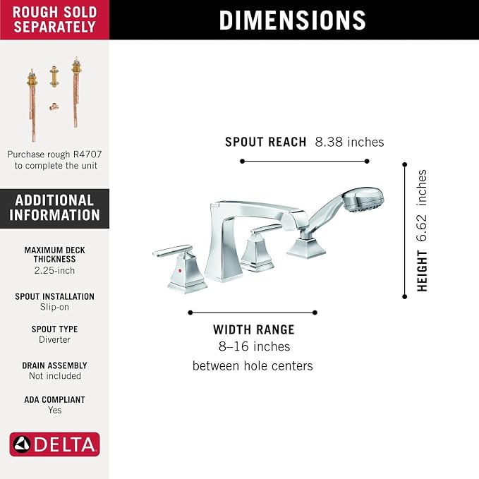 Delta Ashlyn Roman Tub Faucet - Image 4