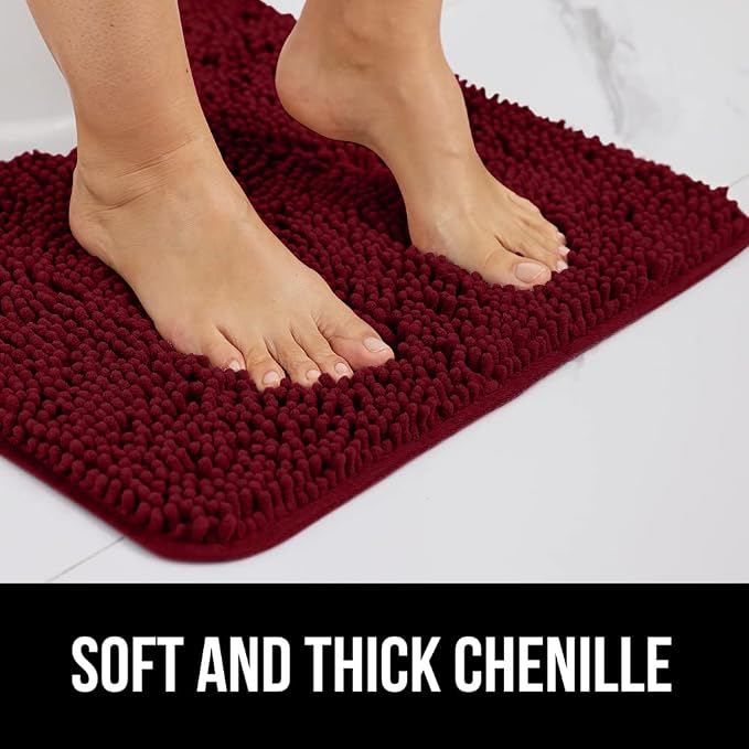 GORILLA GRIP Bath Rug Mat 36x24, Soft Absorbent Chenille, Quick Dry Microfiber - Image 3