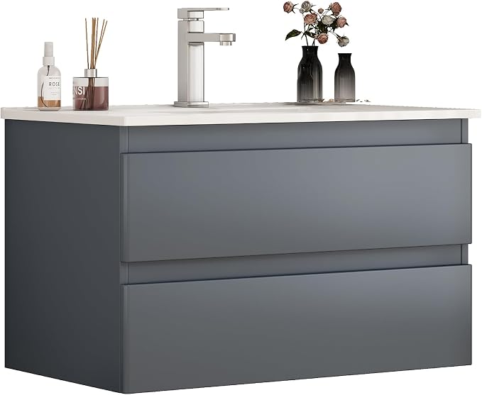 32" Wall Mounted Bathroom Vanity - Image 7