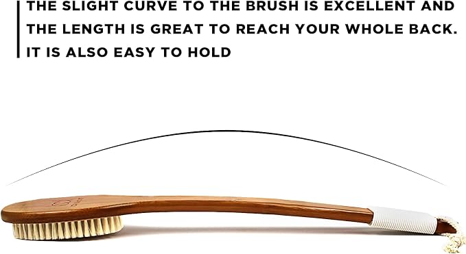 ICANdOIT-17.71Inch Natural Stiff Sisal Bristles Anti-Slip Long Handle Bath Brush - Image 7