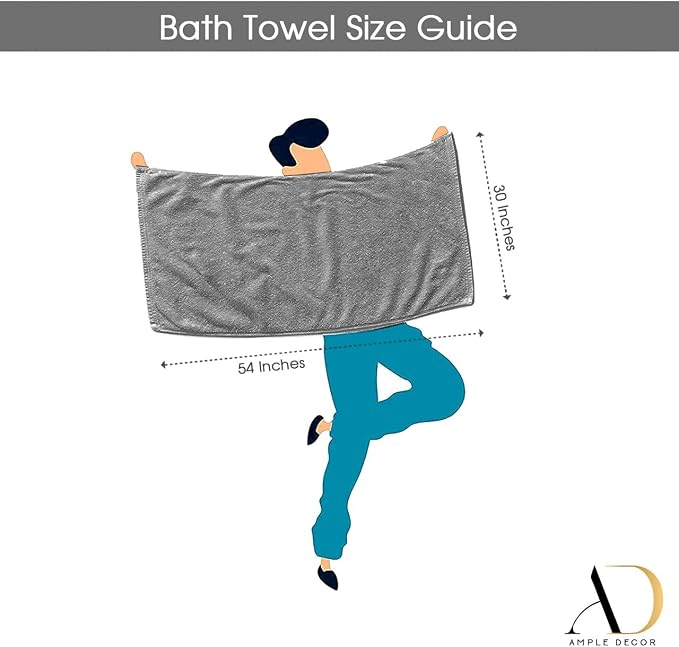 Ample Decor 100% Cotton Bath Towels - Image 7