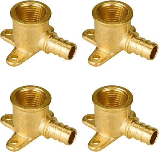 SUNGATOR 4-Pack Pex Drop Ear Elbow 1/2", No Lead Brass Fittings, UPC Certified by SUNGATOR