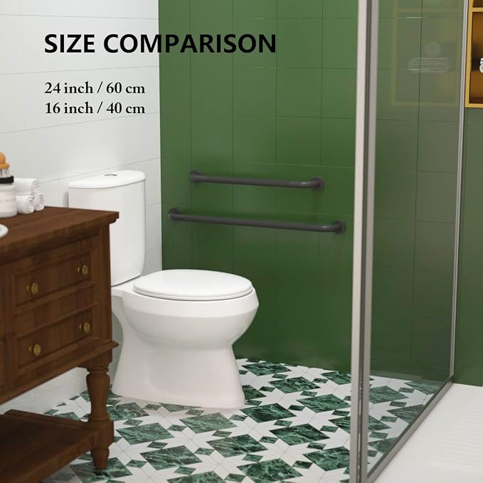 24 Inch Anti Slip Shower Grab Bar Oil Rubbed Black 1.25" Diameter, Munzong - Image 5