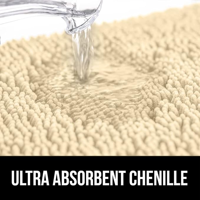 GORILLA GRIP Plush Absorbent Shaggy Chenille Bath Rug Mat - Image 5