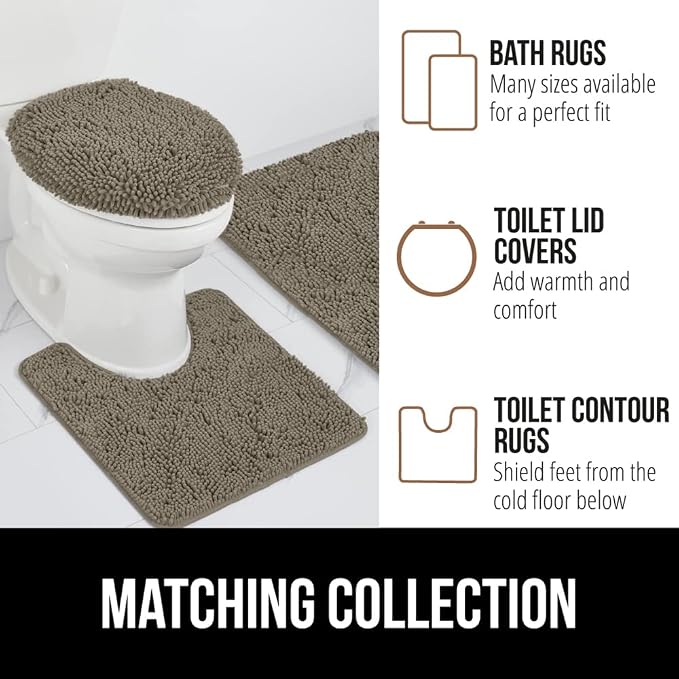 GORILLA GRIP Bath Rug Mat 36x24, Thick Soft Absorbent Chenille, Quick Dry - Image 8
