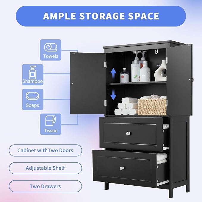 Tall Wide Storage Cabinet, Wood Kitchen Cabinet - Image 5