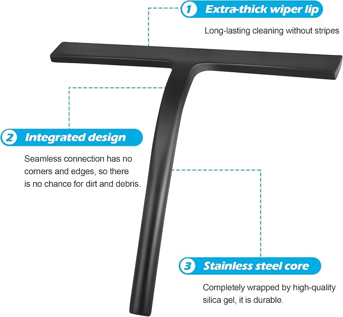 Shower Squeegee for Glass Doors, Mirror Window Tile Scrubber Cleaner - Image 6