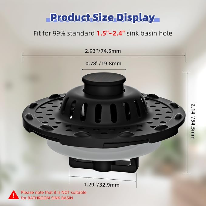 Metal 2 Pack Bathtub Drain Stopper - Image 9