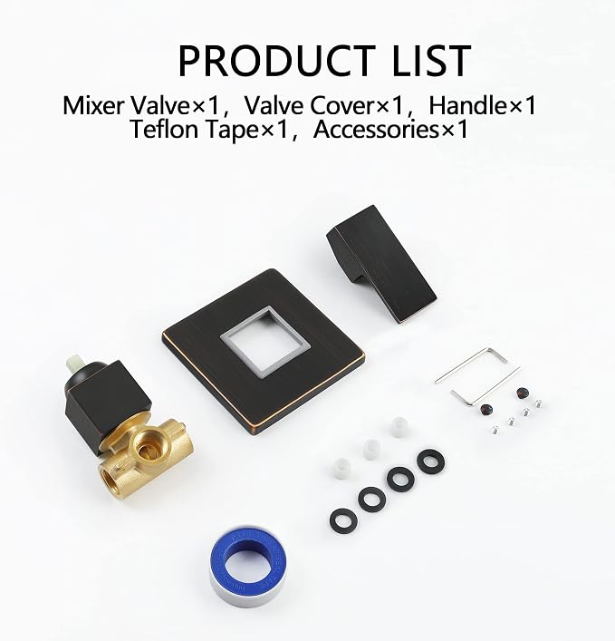 SKOWLL Single Function Shower Handle Valve Trim Kit, Wall Mount Tub Control - Image 9