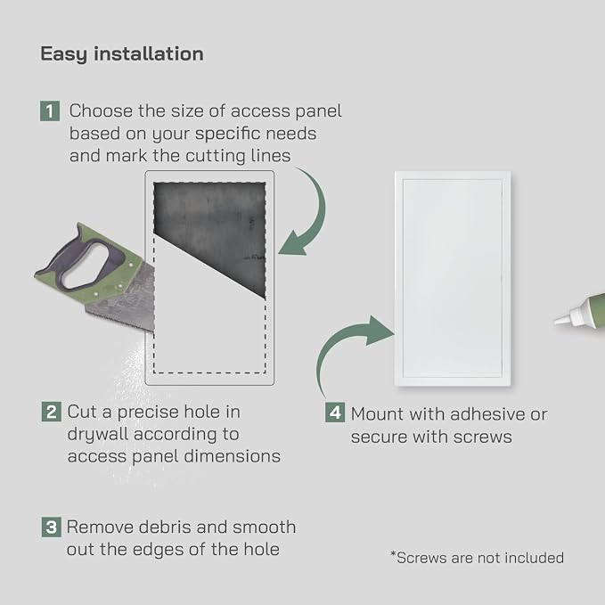 Vent Systems 10'' x 20'' Inch White Metal Access Panel - Image 4