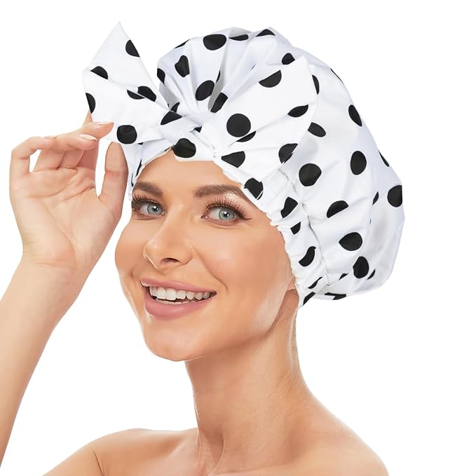 Shower Cap Luxury Shower Caps for Women Reusable Waterproof Large Hair Cap for - Image 8