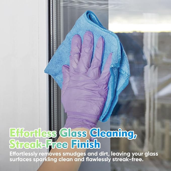 HOMEXCEL Blue Microfiber Cleaning Cloth 20 Pack 11.5 x 11.5 inch Microfiber - Image 3