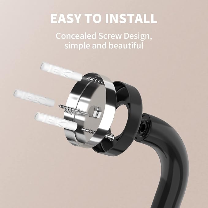 24 Inch Shower Grab Bar w/Anti Slip Rubber Grip, Munzong Black Stainless Steel - Image 3