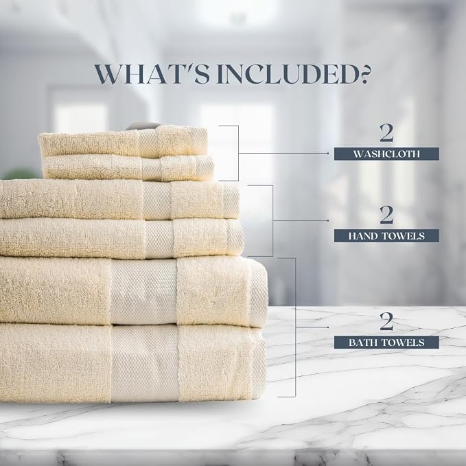 Egyptian Cotton Bathroom Towel Set - Image 3