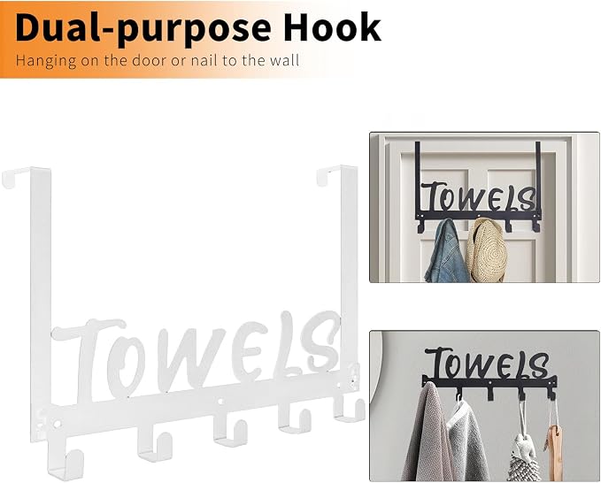 Over The Door Hook, Towel Holder Towel Hook - Image 2