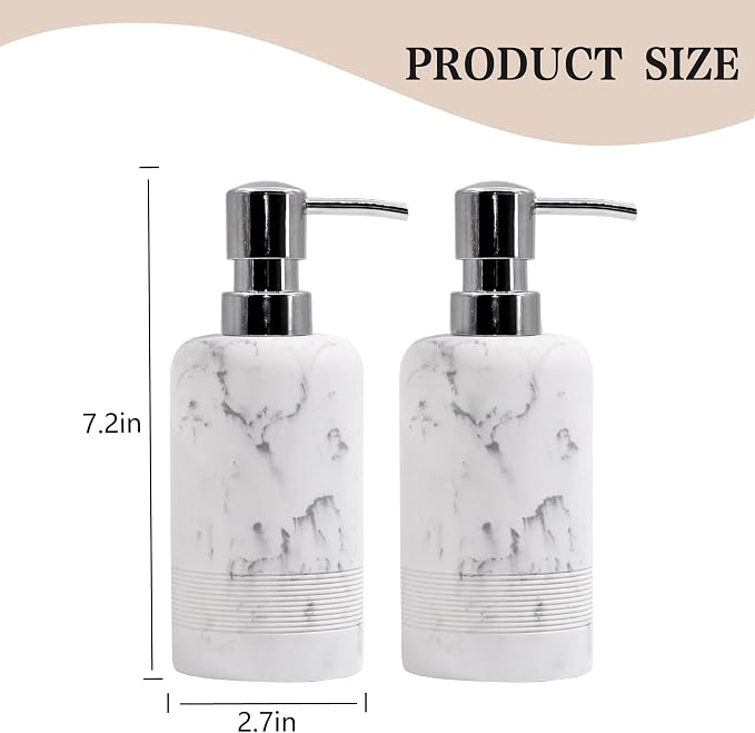 Resin Soap Dispenser Sets, 10.8oz Refillable Liquid Soap Dispensers - Image 9