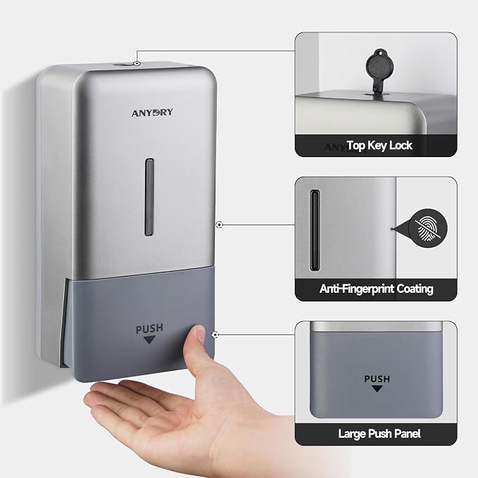 27oz Manual Wall Mounted Soap Dispenser, Use - Image 3