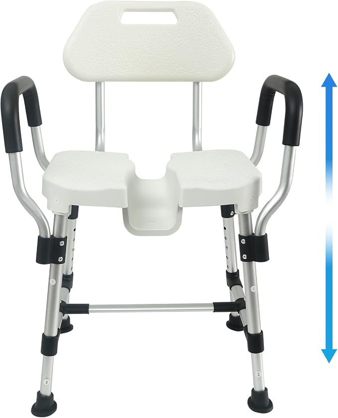 U-Shaped Shower Chair for Inside Shower, Heavy Duty Triple-Bar Base by Unknown