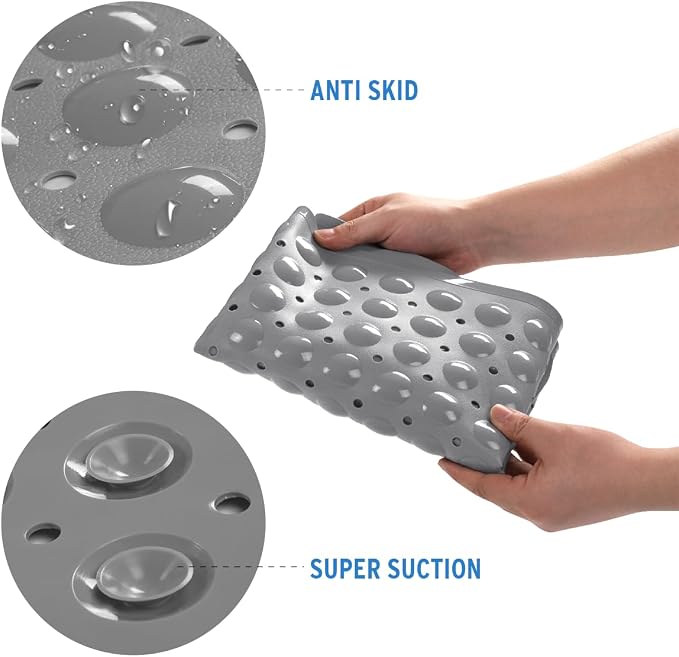 AmazerBath Bath Tub Mat, Medium Size 27.6 x 15 Inches Non-Slip Shower Mats - Image 3