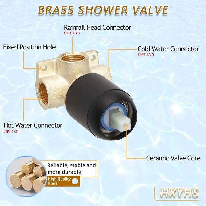 8 Inch Rainfall Shower Head and Handheld Spray Combo - Image 4
