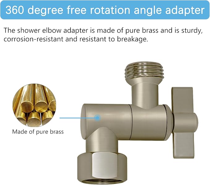 All Metal Shower Angle Adapter, Adjustable Shower Head Extension Adapter - Image 3