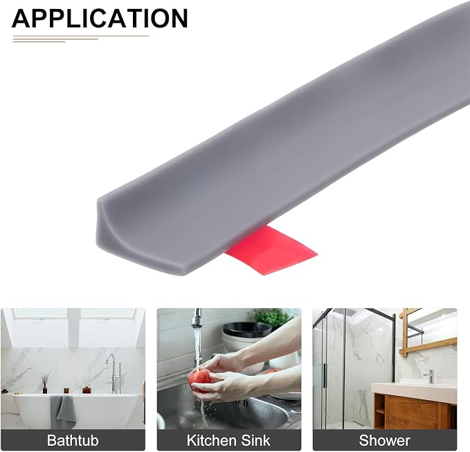 79"x0.8"x0.5" Collapsible Shower Barrier Stopper - Image 4