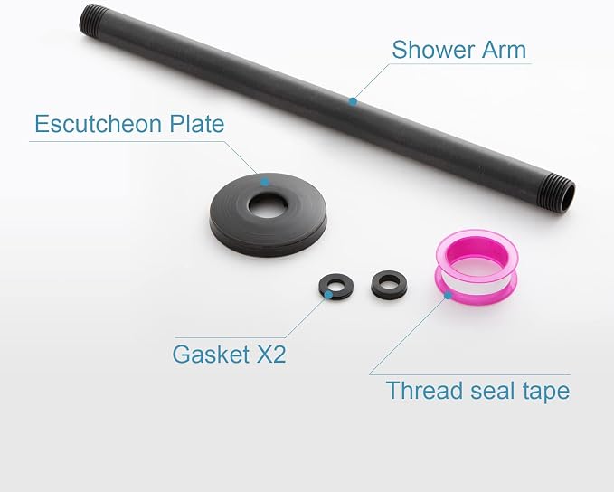 OFFO Shower Arm with Flange, 16 in Oil Rubbed Bronze Ceiling Mount Replacement - Image 6
